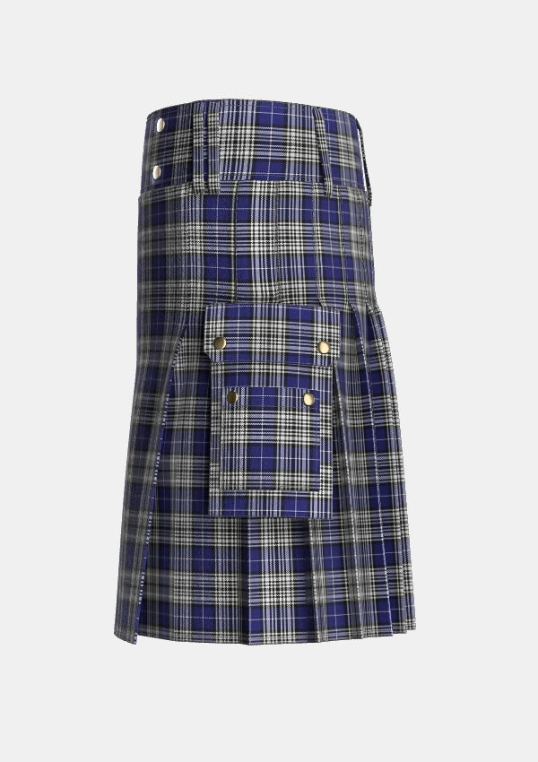 Utility_Napier_2_Tartan_1242_kilt_left_image_with_pleated_design_and_adjustable_buckles_for_men
