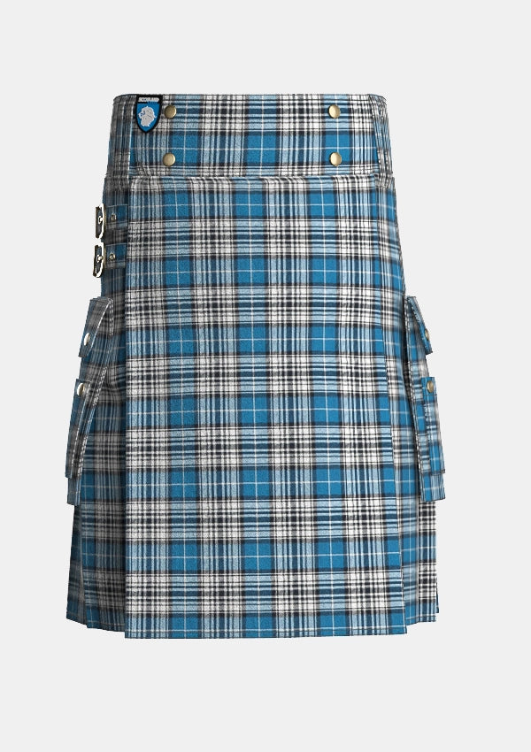 Utility_Napier_tartan_kilt_front_image_with_pleated_design_and_adjustable_buckles_for_men