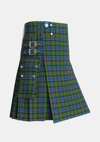 Utility_Newlands_of_Lauriston_Tartan_2175_kilt_side_image_with_pleated_design_and_adjustable_buckles_for_men