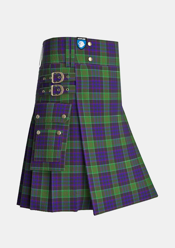 Utility_Newman_Tartan_2629_kilt_side_image_with_pleated_design_and_adjustable_buckles_for_men