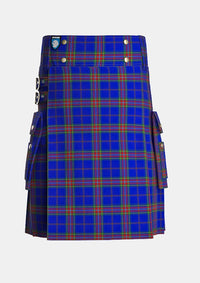 Utility_Nicholson_W_J_tartan_13748_kilt_front_image_with_pleated_design_and_adjustable_buckles_for_men