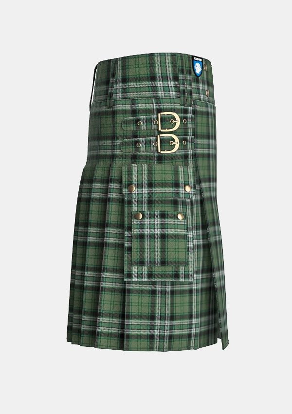 Utility_Nicol_Cameron_Family_Tartan_14802_kilt_right_image_with_pleated_design_and_adjustable_buckles_for_men