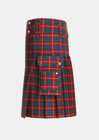 Utility_Nicolson_of_Lewis_Tartan_7810_kilt_left_image_with_pleated_design_and_adjustable_buckles_for_men