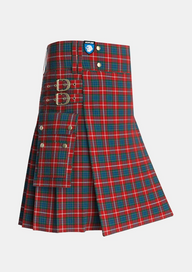 Utility_Nicolson_of_Lewis_Tartan_7810_kilt_side_image_with_pleated_design_and_adjustable_buckles_for_men