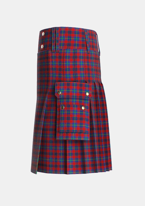 Utility_Nicolson_of_Tiree_Coll_Tartan_7870_kilt_left_image_with_pleated_design_and_adjustable_buckles_for_men