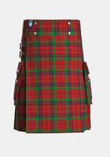 Utility_Nicolson_tartan_1148_kilt_front_image_with_pleated_design_and_adjustable_buckles_for_men