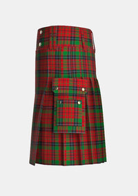 Utility_Nicolson_tartan_1148_kilt_left_image_with_pleated_design_and_adjustable_buckles_for_men