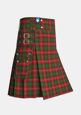 Utility_Nisbet_tartan_2115_kilt_side_image_with_pleated_design_and_adjustable_buckles_for_men