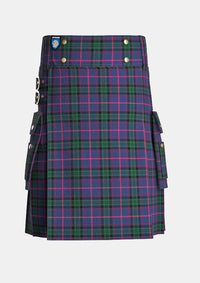 Utility_Nixon_R_Tartan_13667_kilt_front_image_with_pleated_design_and_adjustable_buckles_for_men