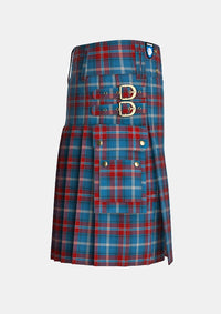 Utility_Norwegian_Centennial_Tartan_6689_kilt_right_image_with_pleated_design_and_adjustable_buckles_for_men