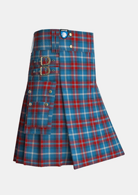 Utility_Norwegian_Centennial_Tartan_6689_kilt_side_image_with_pleated_design_and_adjustable_buckles_for_men