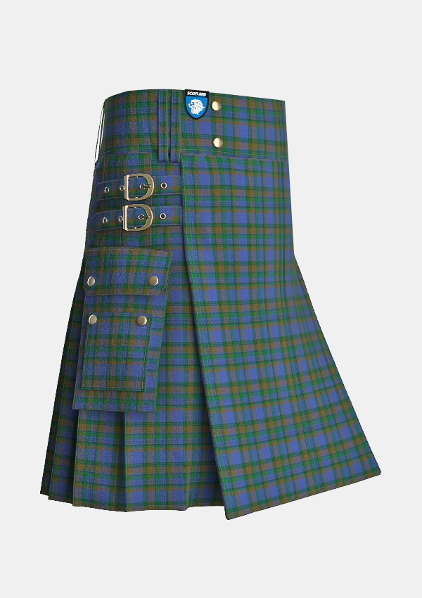 Utility_Nova_Scotia_Tartan_1912_kilt_side_image_with_pleated_design_and_adjustable_buckles_for_men