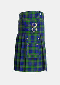 Utility_Nowell_Noel_Tartan_4108_kilt_right_image_with_pleated_design_and_adjustable_buckles_for_men