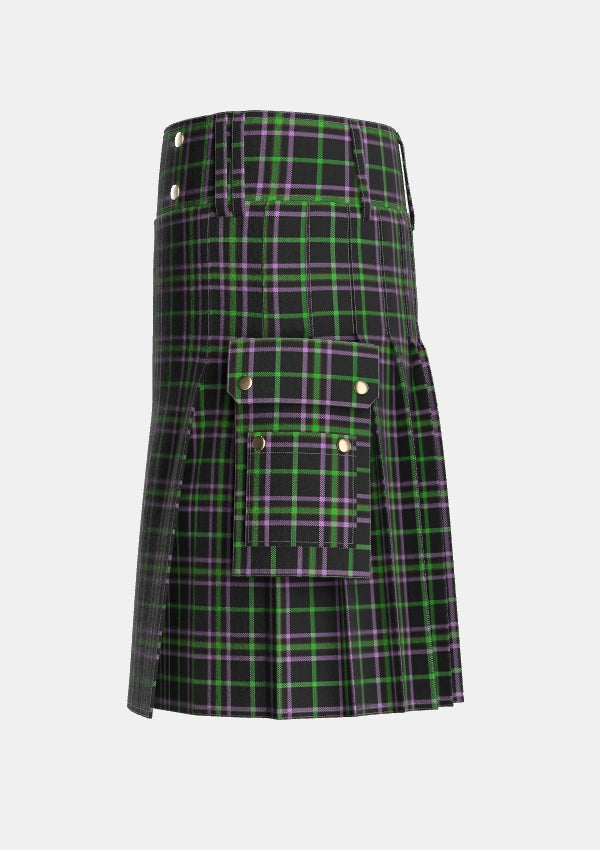 Utility_OBoyle_Tartan_5946_kilt_left_image_with_pleated_design_and_adjustable_buckles_for_men