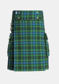 Utility_OConnor_Tartan_2217_kilt_front_image_with_pleated_design_and_adjustable_buckles_for_men