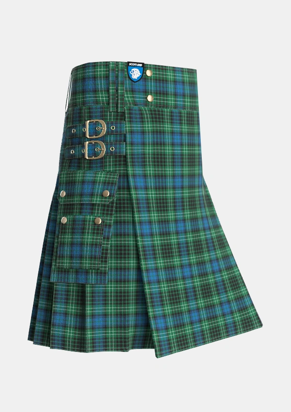 Utility_ODonohue_Tartan_6609_kilt_side_image_with_pleated_design_and_adjustable_buckles_for_men