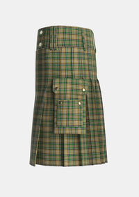 Utility_OFarrell_Tartan_1875_kilt_left_image_with_pleated_design_and_adjustable_buckles_for_men
