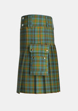Utility_O_Brien_Tartan_kilt_left_image_with_pleated_design_and_adjustable_buckles_for_men