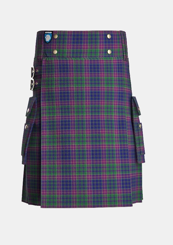 Utility_O_Connor_Hugh_Tartan_11339_kilt_front_image_with_pleated_design_and_adjustable_buckles_for_men