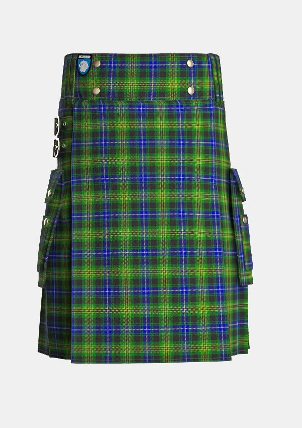Utility_O_Doherty_Tartan_10566_kilt_front_image_with_pleated_design_and_adjustable_buckles_for_men