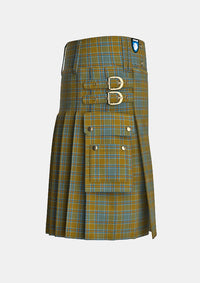 Utility_O_Monaghan_Tartan_6266_kilt_right_image_with_pleated_design_and_adjustable_buckles_for_men