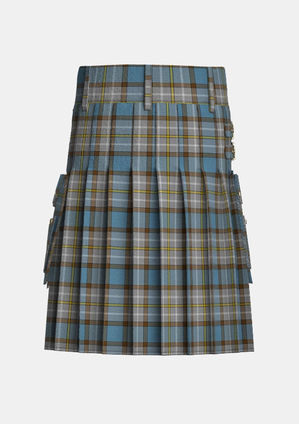 Utility_O_Rourke_Tartan_6755_kilt_back_image_with_pleated_design_and_adjustable_buckles_for_men