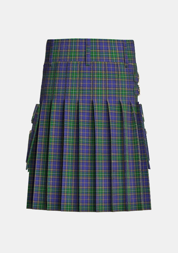 Utility_O_Sheehan_Tartan_7115_kilt_back_image_with_pleated_design_and_adjustable_buckles_for_men