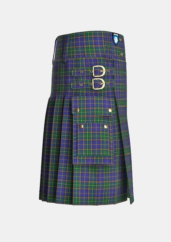 Utility_O_Sheehan_Tartan_7115_kilt_right_image_with_pleated_design_and_adjustable_buckles_for_men