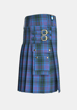 Utility_O_donnell_tartan_kilt_right_image_with_pleated_design_and_adjustable_buckles_for_men
