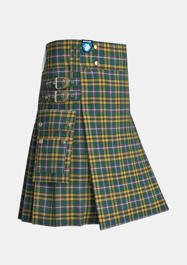 Utility_O_neill_tartan_2663_kilt_side_image_with_pleated_design_and_adjustable_buckles_for_men