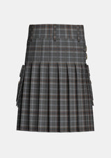 Utility_Oban_Mist_Tartan_11010_kilt_back_image_with_pleated_design_and_adjustable_buckles_for_men