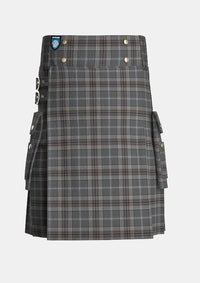 Utility_Oban_Mist_Tartan_11010_kilt_front_image_with_pleated_design_and_adjustable_buckles_for_men