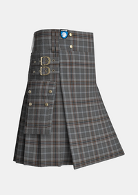 Utility_Oban_Mist_Tartan_11010_kilt_side_image_with_pleated_design_and_adjustable_buckles_for_men