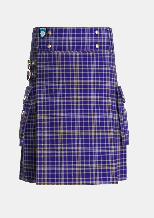 Utility_Ochterlonie_Tartan_2677_kilt_front_image_with_pleated_design_and_adjustable_buckles_for_men