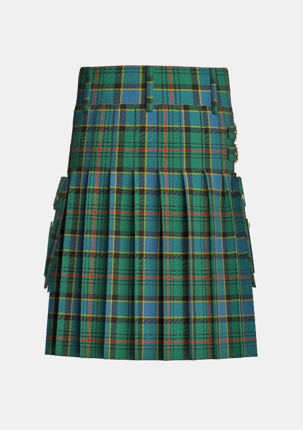 Utility_Ogilvie_Hunting_Ancient_Tartan_kilt_back_image_with_pleated_design_and_adjustable_buckles_for_men