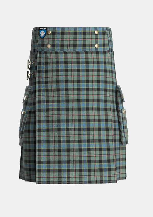 Utility_Ogilvie_of_Inverarity_VS_1_Ochterlonie_Tartan_6082_kilt_front_image_with_pleated_design_and_adjustable_buckles_for_men