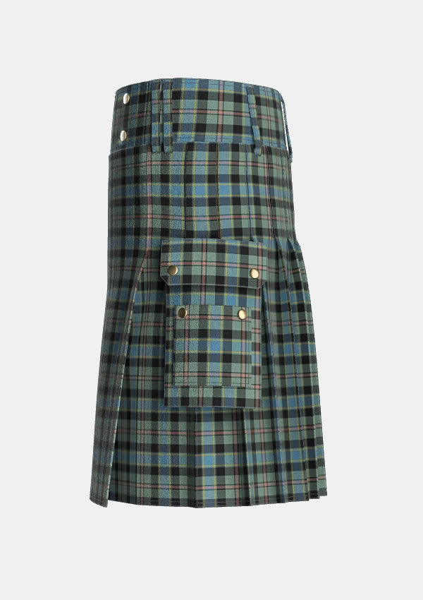 Utility_Ogilvie_of_Inverarity_VS_1_Ochterlonie_Tartan_6082_kilt_left_image_with_pleated_design_and_adjustable_buckles_for_men