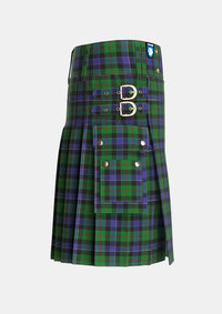 Utility_Ogilvie_of_Inverarity_VS_2_Tartan_666_kilt_right_image_with_pleated_design_and_adjustable_buckles_for_men