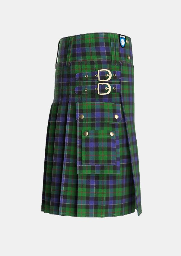Utility_Ogilvie_of_Inverarity_VS_2_Tartan_666_kilt_right_image_with_pleated_design_and_adjustable_buckles_for_men