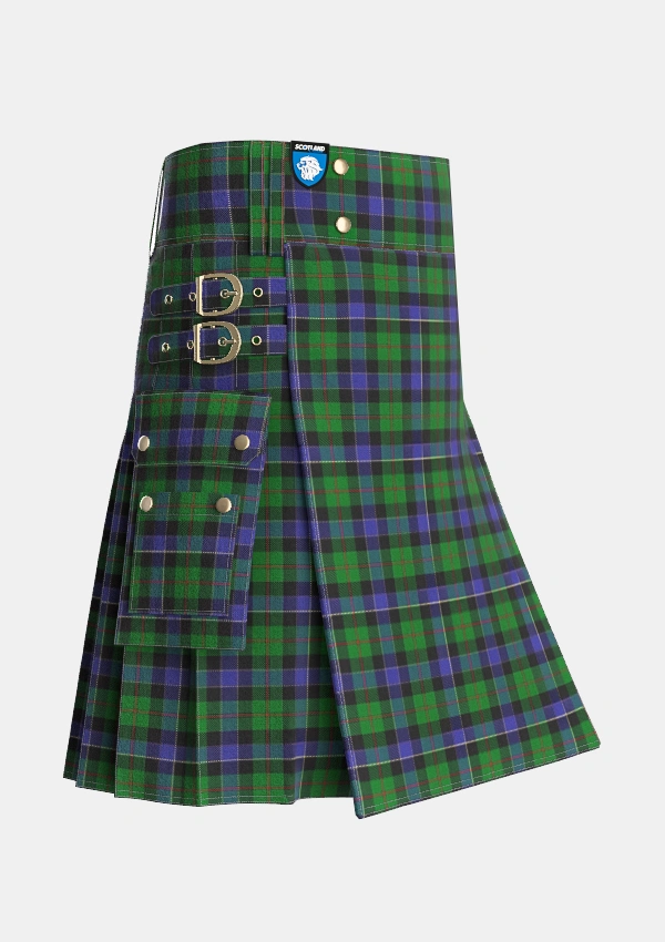 Utility_Ogilvie_of_Inverarity_VS_2_Tartan_666_kilt_side_image_with_pleated_design_and_adjustable_buckles_for_men