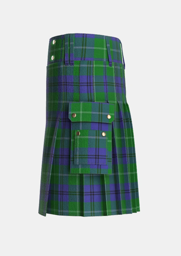 Utility_Oliphant_2_Tartan_242_kilt_left_image_with_pleated_design_and_adjustable_buckles_for_men