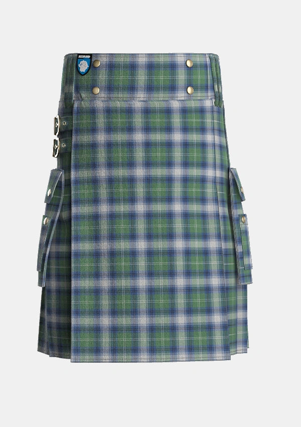 Utility_Oliphant_Dress_Tartan_10227_kilt_front_image_with_pleated_design_and_adjustable_buckles_for_men