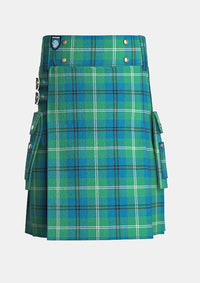 Utility_Oliphant_tartan_242_kilt_front_image_with_pleated_design_and_adjustable_buckles_for_men