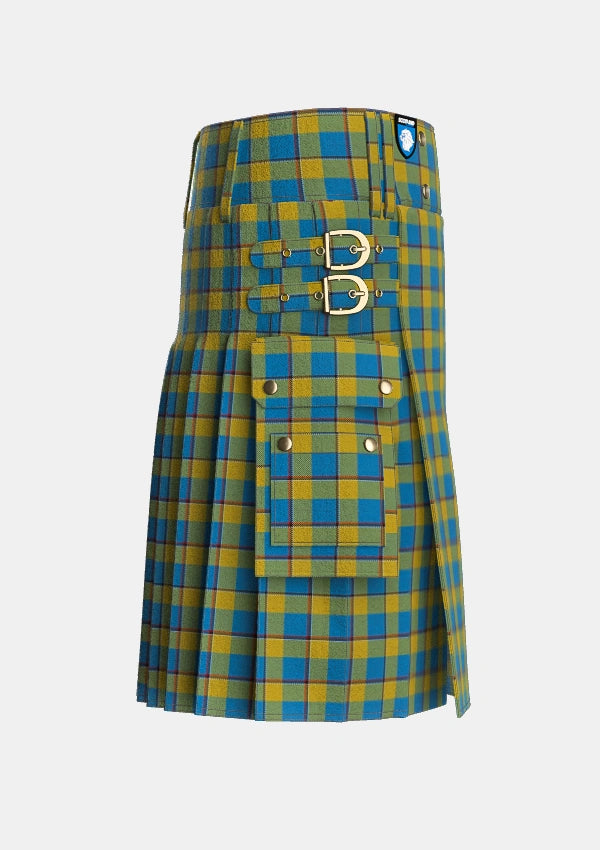 Utility_Oliver_Dress_Pink_Tartan_1259_kilt_right_image_with_pleated_design_and_adjustable_buckles_for_men