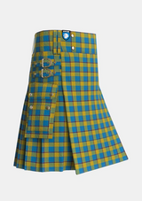 Utility_Oliver_Dress_Pink_Tartan_1259_kilt_side_image_with_pleated_design_and_adjustable_buckles_for_men