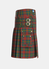 Utility_Oliver_Dress_Red_Tartan_1606_kilt_right_image_with_pleated_design_and_adjustable_buckles_for_men