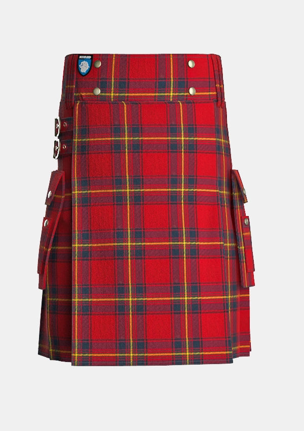 Utility_Oliver_Dress_tartan_1606_kilt_front_image_with_pleated_design_and_adjustable_buckles_for_men