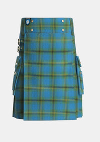 Utility_Oliver_Hunting_Tartan_126_kilt_front_image_with_pleated_design_and_adjustable_buckles_for_men