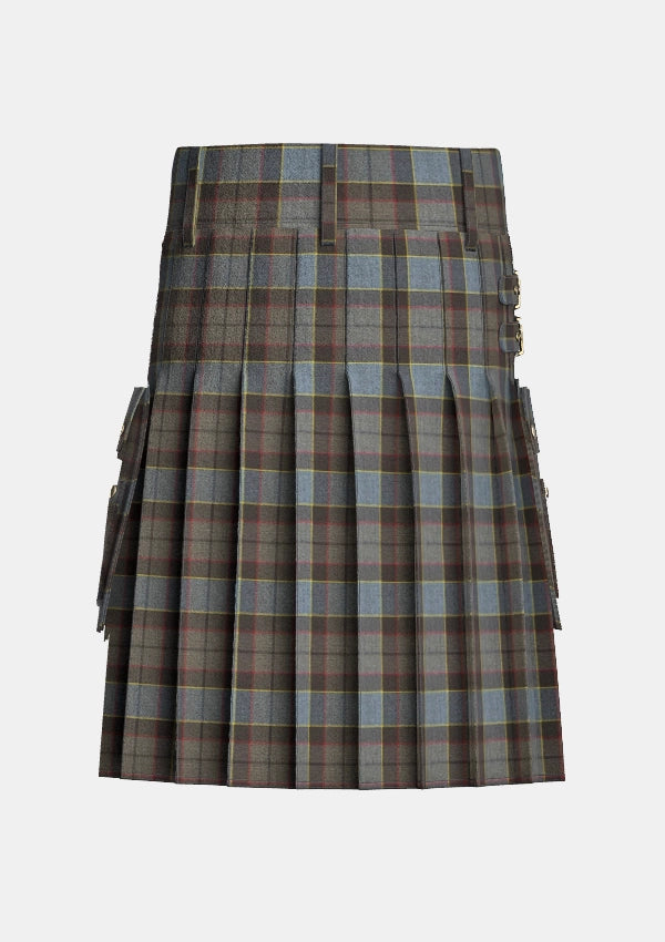 Utility_Outlander_tartan_11113_kilt_back_image_with_pleated_design_and_adjustable_buckles_for_men