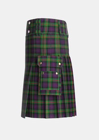 Utility_Paget_Personal_Tartan_2072_kilt_left_image_with_pleated_design_and_adjustable_buckles_for_men